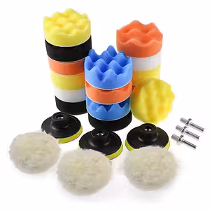 Bil Polish Sæt med 75mm Skiver og 80mm Skum – Bore Adaptere Inkluderet