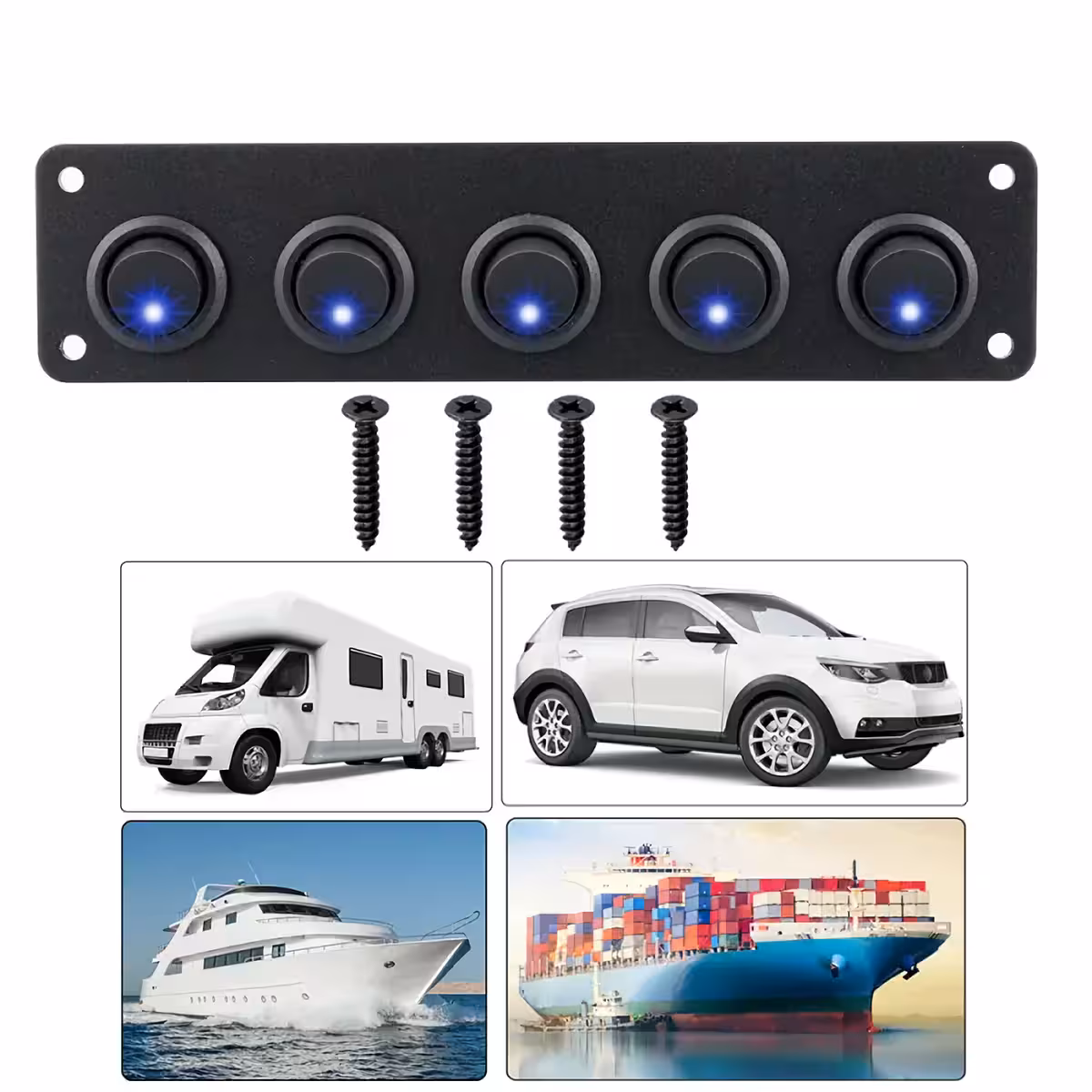 Eksempel på montering af kontrolpanelet i bilens instrumentbræt