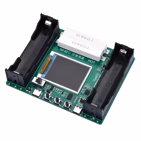18650 Batteri Tester med Farvedisplay – Automatisk Opladning og Afladning, USB Type-C