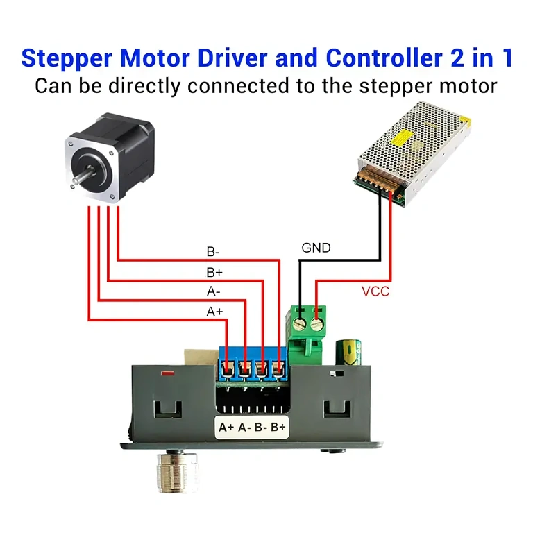 Elektrisk diagram for tilslutning af stepper-modul