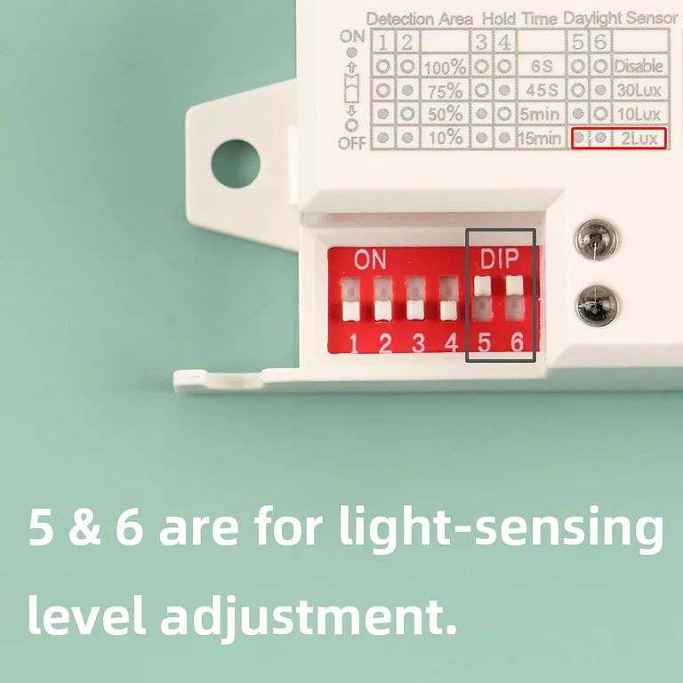 Lysgrænsevælger fra 2 til 2000 lux til skumringssensor