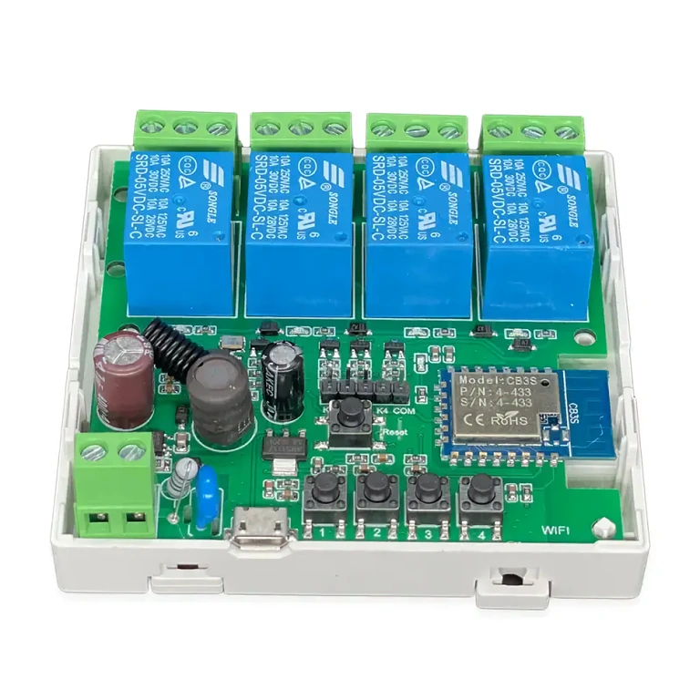 Trådløst relæmodul kompatibelt med RF 433MHz, fjernstyring via app