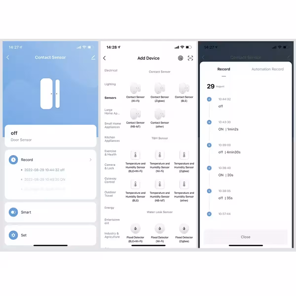 Kontakt-sensor konfigurerbar i Tuya-app uden ekstra hub