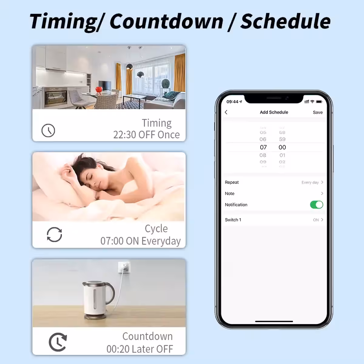 Smart stik med programmeringsfunktion til automatisk kontrol