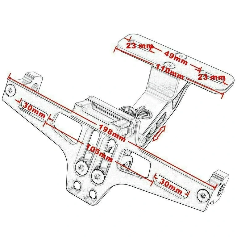 Kompakt motorcykelnummerplade-holder, ideel til sportscykler