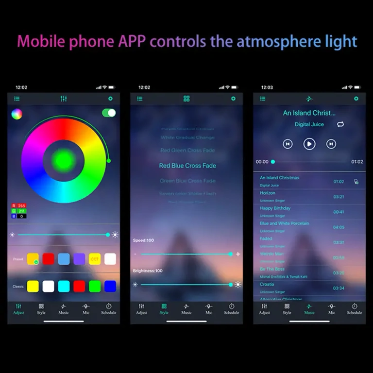 Bilbelysning synkroniseret med musik Bil-LED, der tænder i takt med musikken