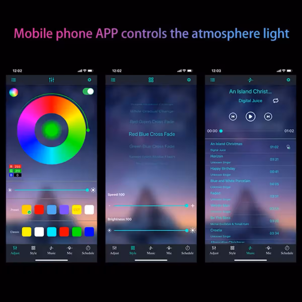Bil-LED, der tænder i takt med musikken