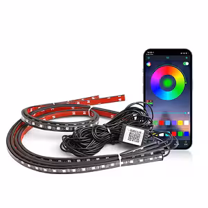 Udendørs LED RGB Bil Lys Kit – Lys Strips Under Bil
