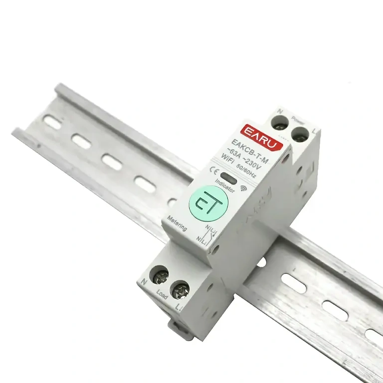 WiFi elektrisk måler monteret på DIN-skinne i el-tavle