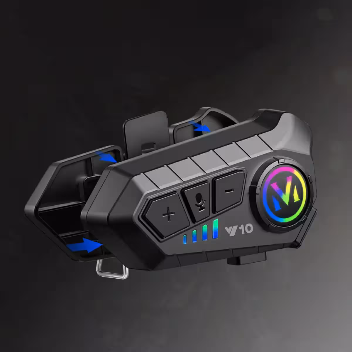 Motorcykelhjelm med Bluetooth 5.3 og 40mm grafen-diaphragma