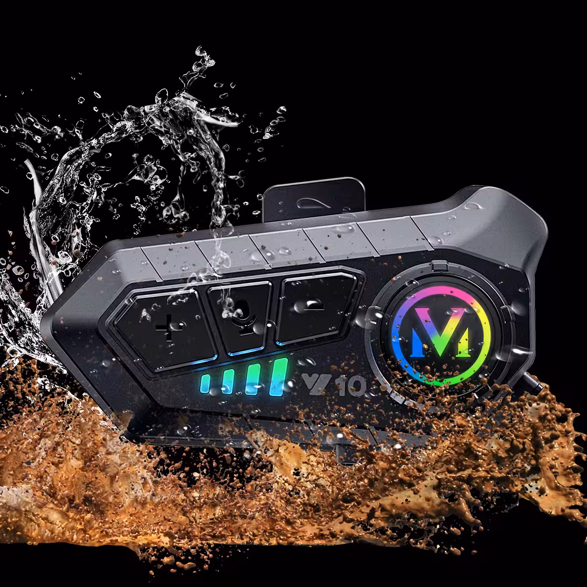 Motorcykel-intercom med IPX6 beskyttelse mod vand og støv