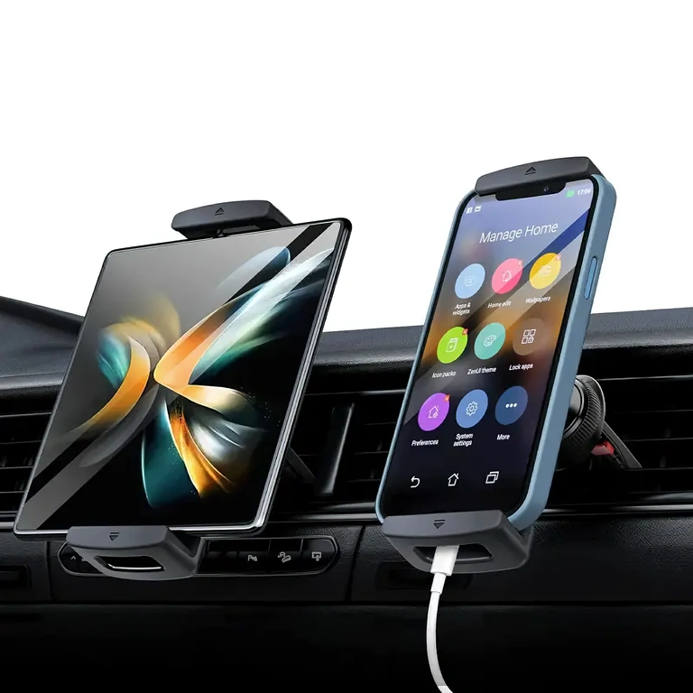 Justerbar bilholder til tablets 7–12", monteres på ventilationsrist