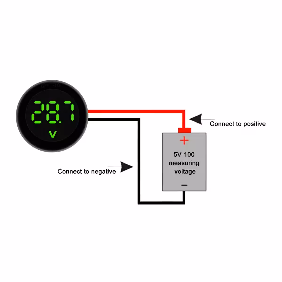 Tester til bilbatteri 12V med digitalt display