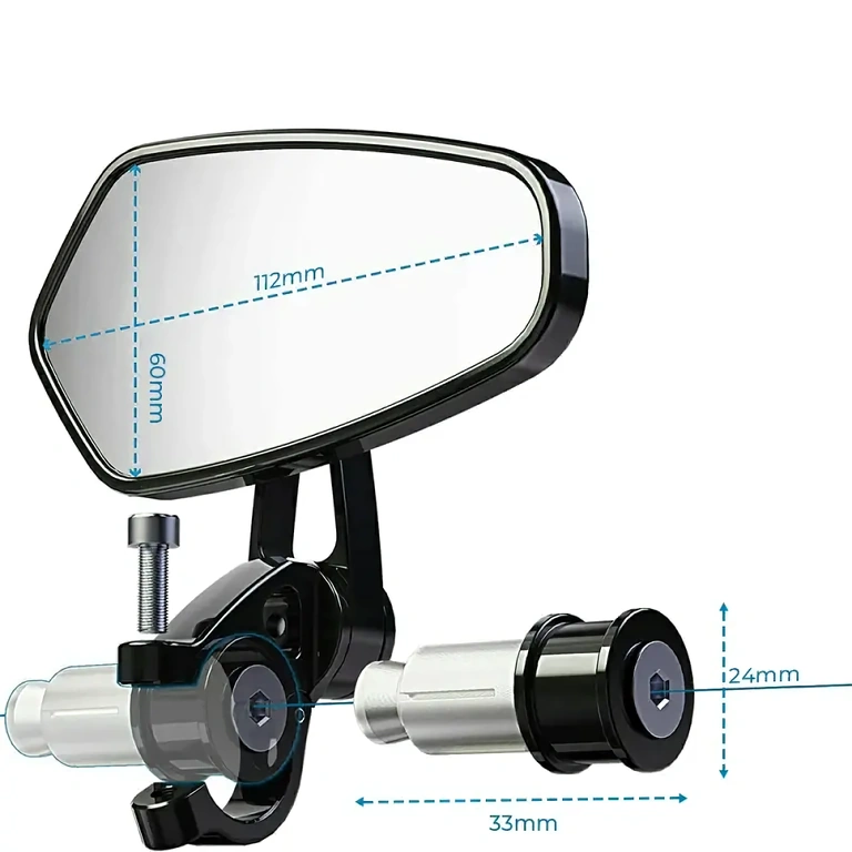 Spejle med sporty udseende, monterbare under styret