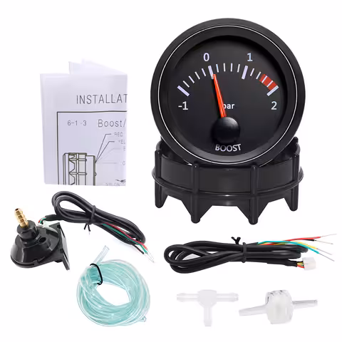 Turbo Boost Måler 2 Bar – 52mm Manometer med Indikator og Monteringsbeslag