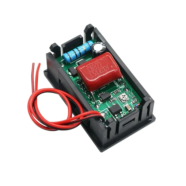 Bagsidevisning med elektroniske komponenter i voltmeter