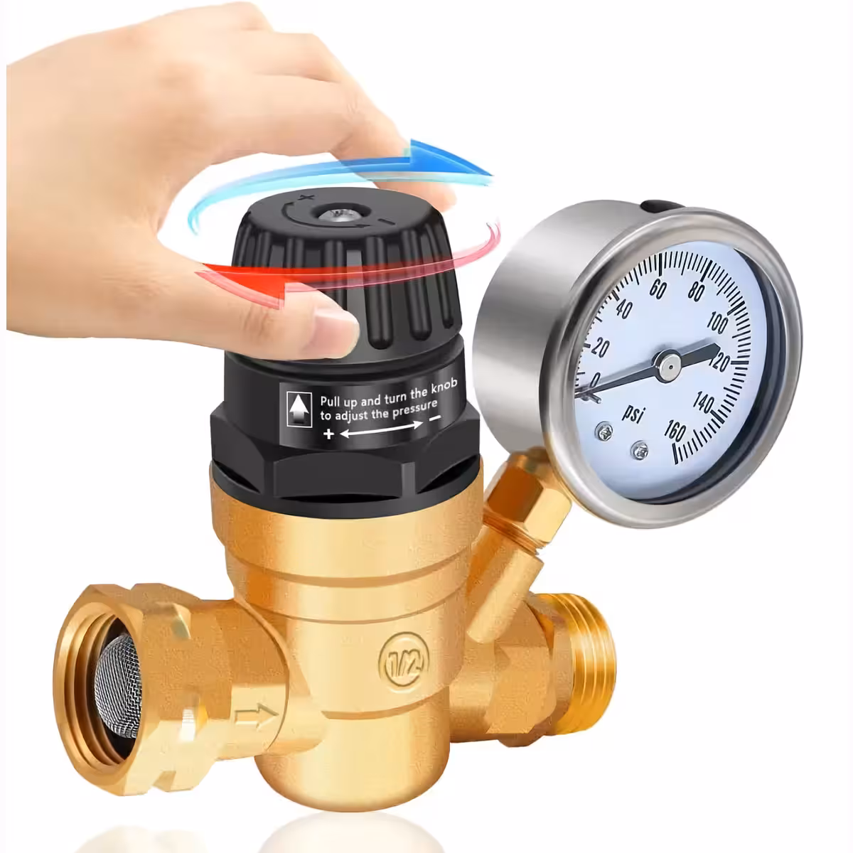 Justerbar ventil til kontrol af vandtryk i bolig- og industrisystemer