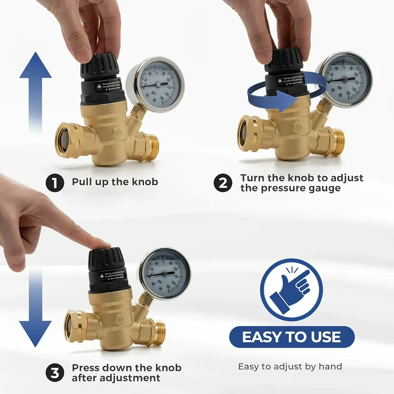 Højpræcisions vandtryksregulator Regulator med finjustering af tryk op til 160 PSI