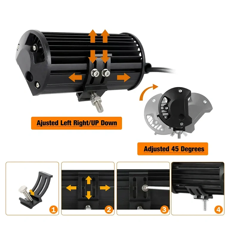 Sæt med to LED BAR med solidt beslag til off-road køretøjer