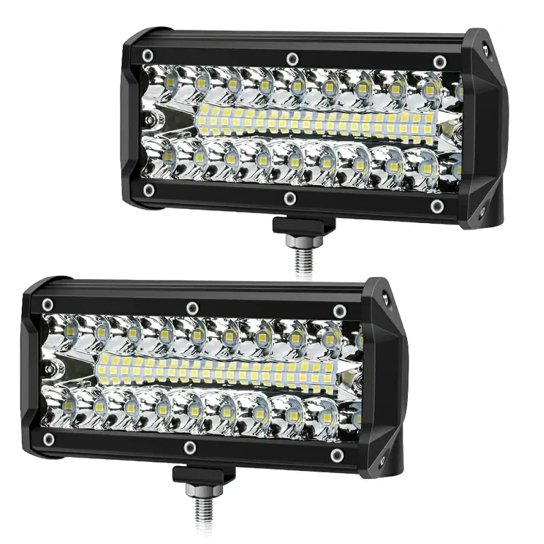 Sæt med 2 LED BAR-spotlights 240 W, 24000 lm, IP68 til ATV, bil og traktor