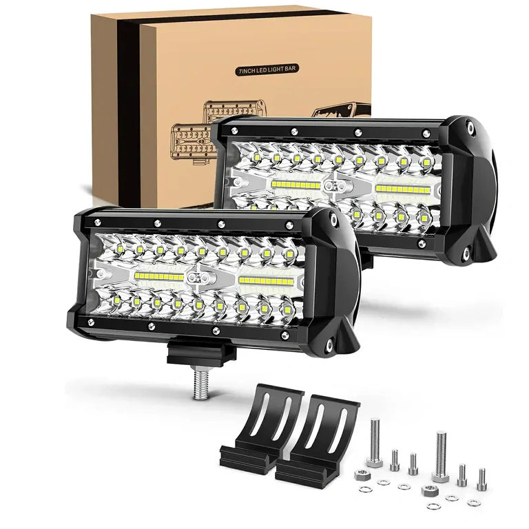 LED BAR-spotlights med 24000 lumen, 12–24 V, klart lys, sort hus