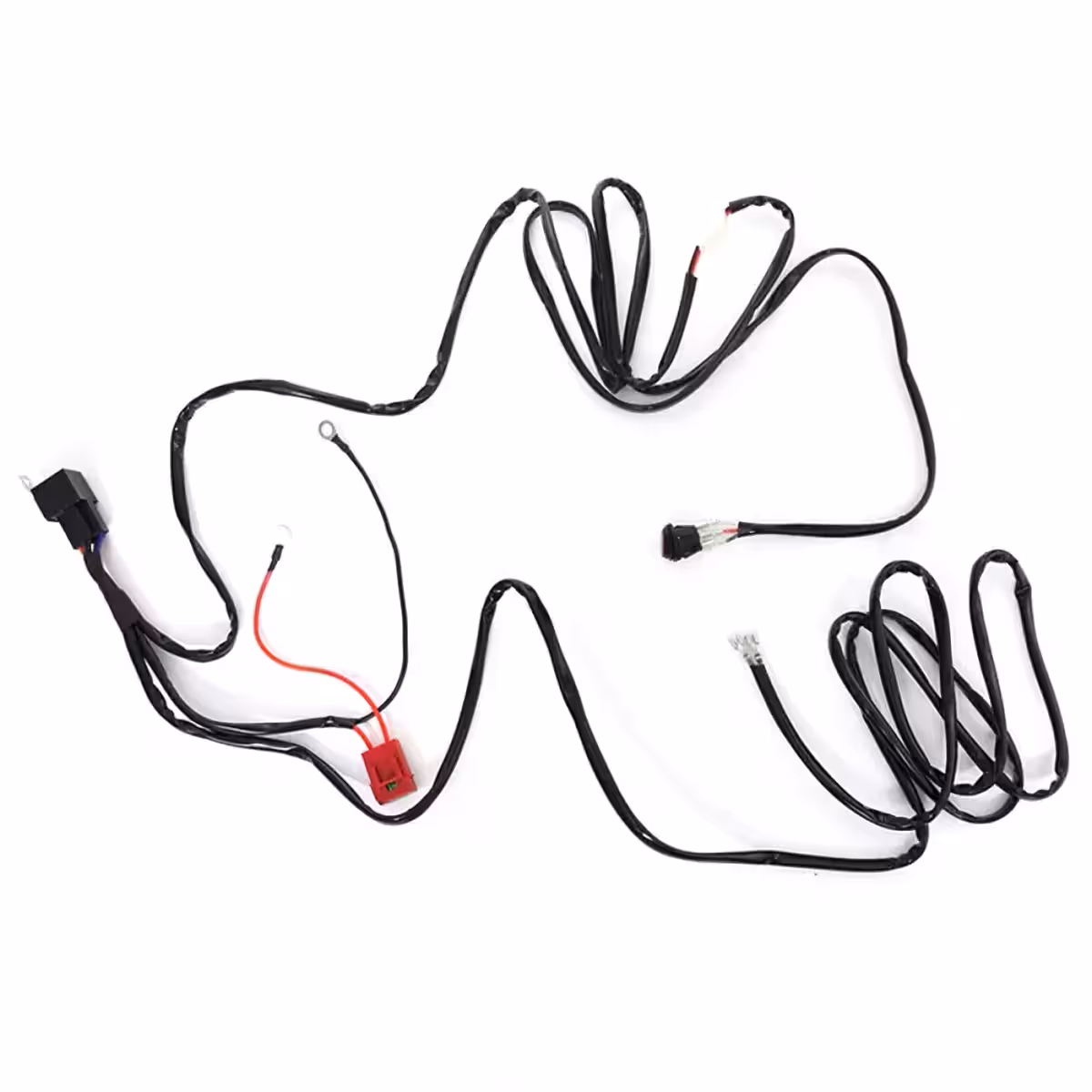 Kabelsystem til LED-spotlights monteret på traktor