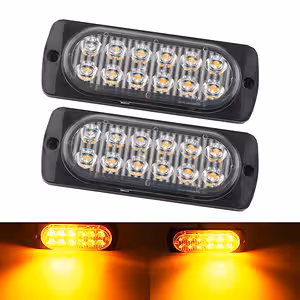 Gule LED Stroboskoper til Bil 12V–24V – Professionelle Blinklys til Grill, Frontbar, Lastbil, ATV, Bil