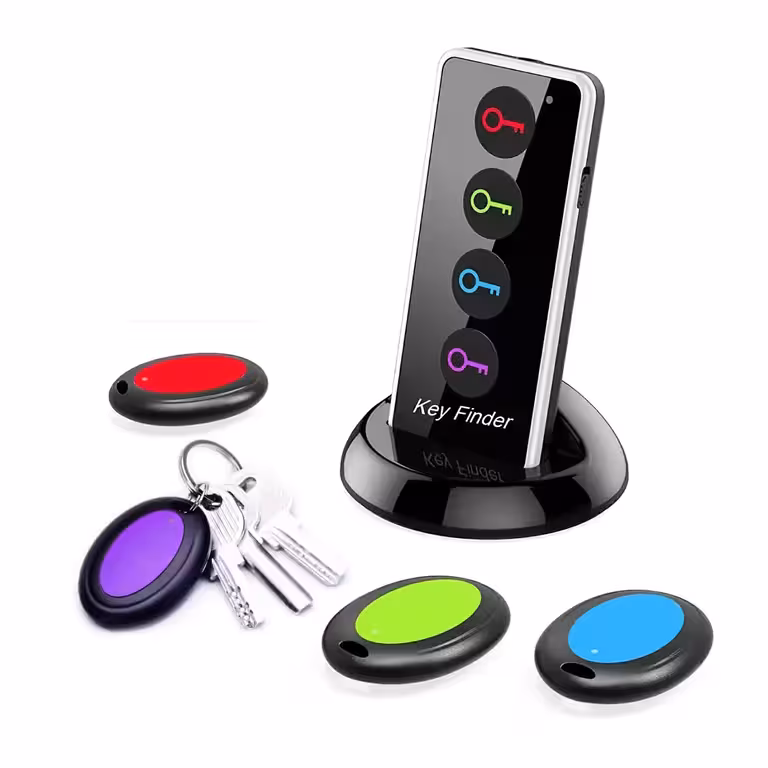 Nøglefinder med Fjernbetjening – Key Finder med Lydalarm, 4 Anti-Tab Brelokker