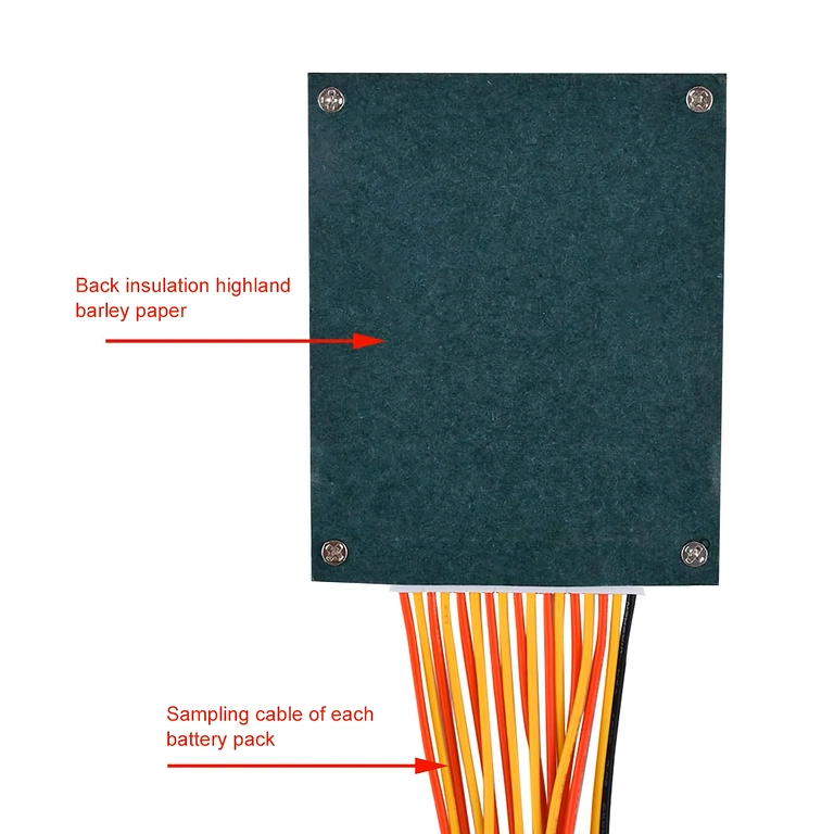Billede af bagsiden af BMS 16S 60V 40A kort
