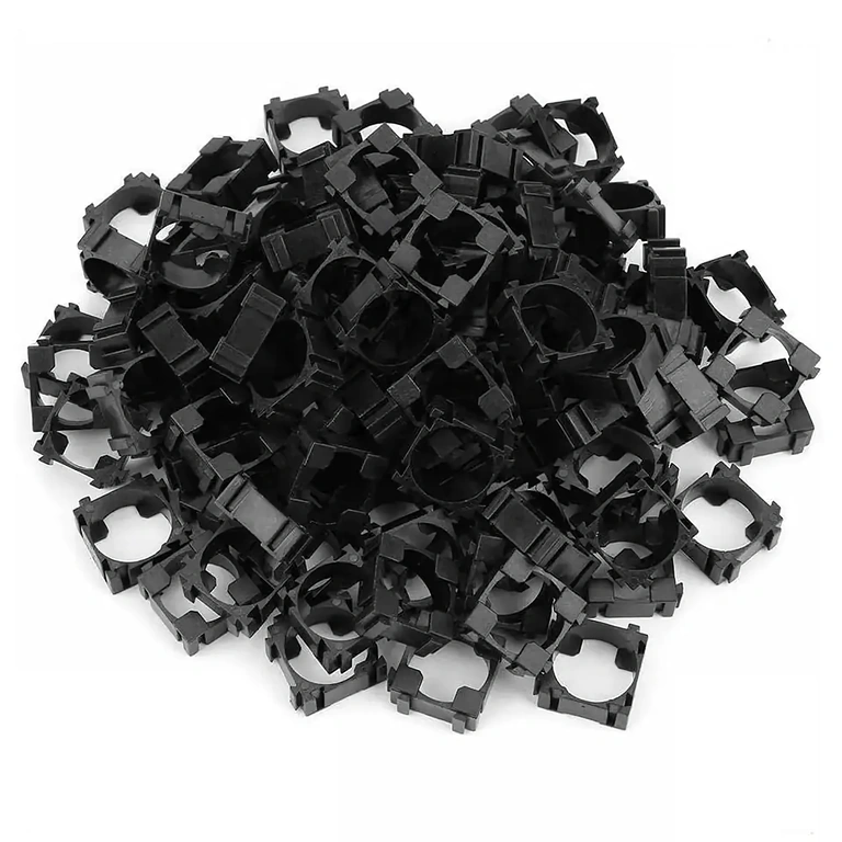 Stort sæt med 100 modulære holdere til fastgørelse af 18650 celler