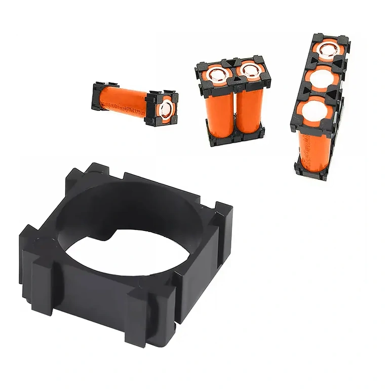 Nærbillede af en modulær 18650 celleholder