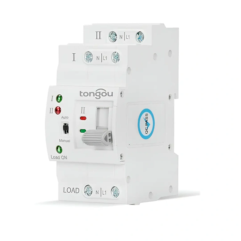 Lateral visning af ATS Sidevisning af automatisk overførselsswitch