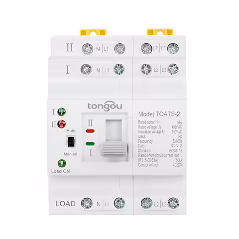 Trifaset ATS Automatisk Transfer Switch Manager til Solpaneler og Backup Strøm