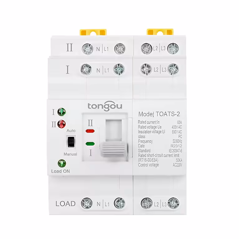 Trifaset ATS Automatisk Transfer Switch Manager til Solpaneler og Backup Strøm