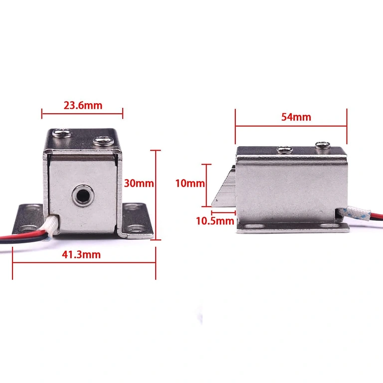 Elektromagnetisk lås 12V – dimensioner Dimensioner af elektromagnetisk lås 12V vist på billede
