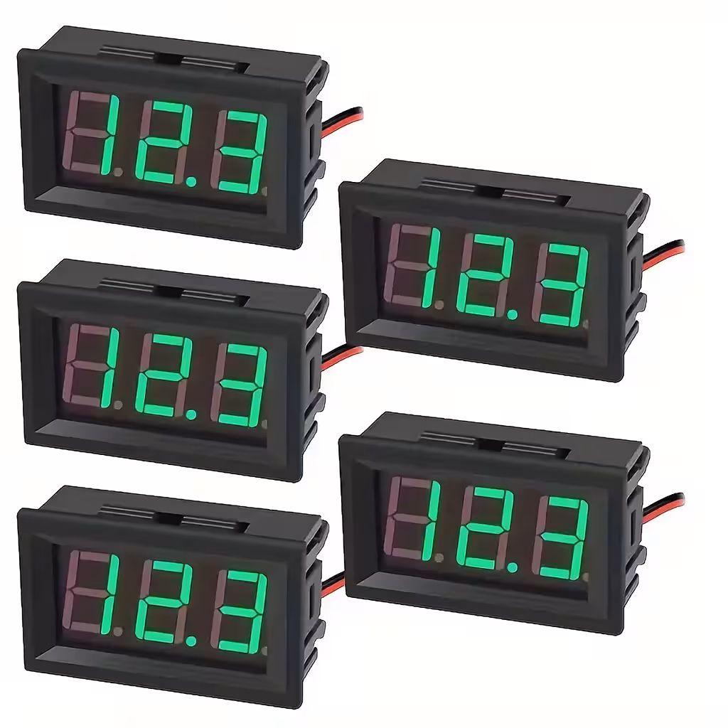 Sæt 5 Digitale Panel Voltmetre 5V–120V DC
