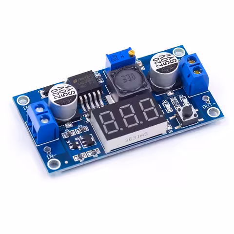 LM2596 Step-Down DC-DC Buck Converter med Display – Justerbar Spænding 1,25V–37V 3A