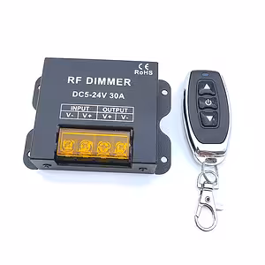 LED Strip Dimmer 5V 12V 24V 30A med RF Fjernbetjening – DC Controller til Monokrome LED Strips