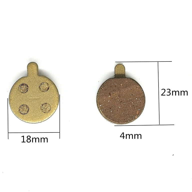 Dimensioner bremseklodser Præcise mål af bremseklodser (18 x 23 x 4 mm)