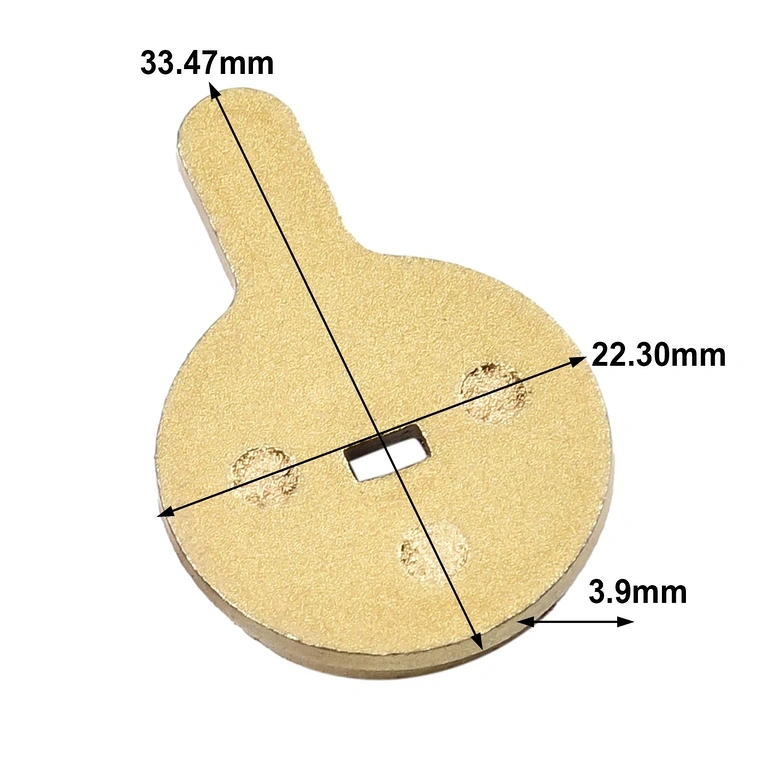 Dimensioner bremseklodser Bremseklodser dimensioner: 33,5 x 22,3 x 3,9 mm
