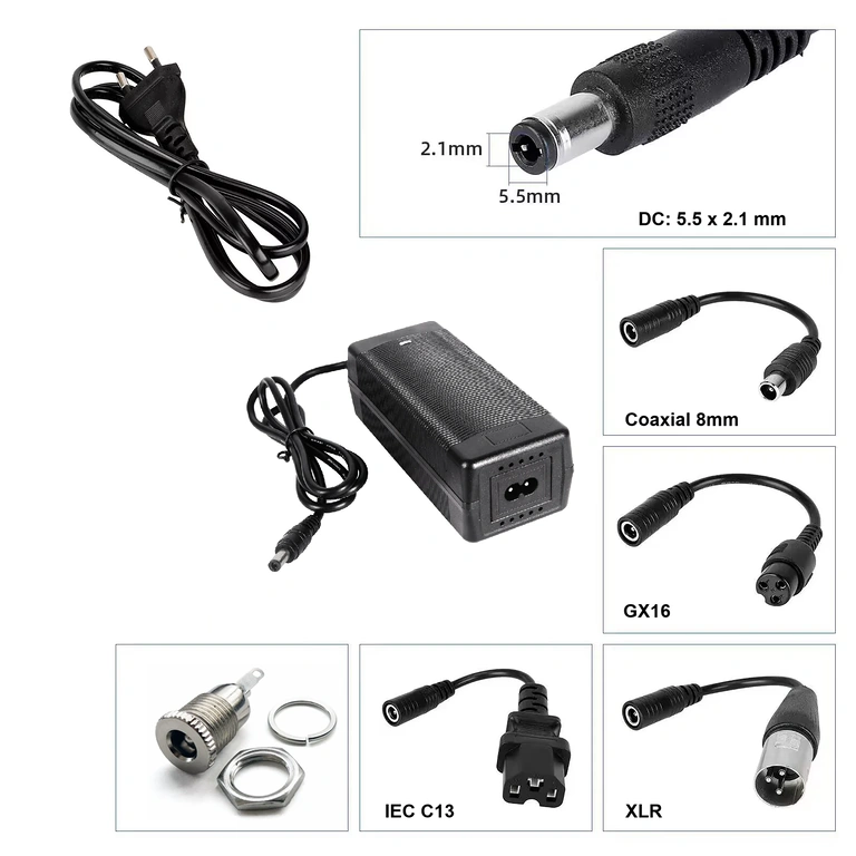 Oplader med IEC C13-stik 60V–67,2V 2A oplader med IEC C13-stik til CityCoco, Harley og trehjulede scootere