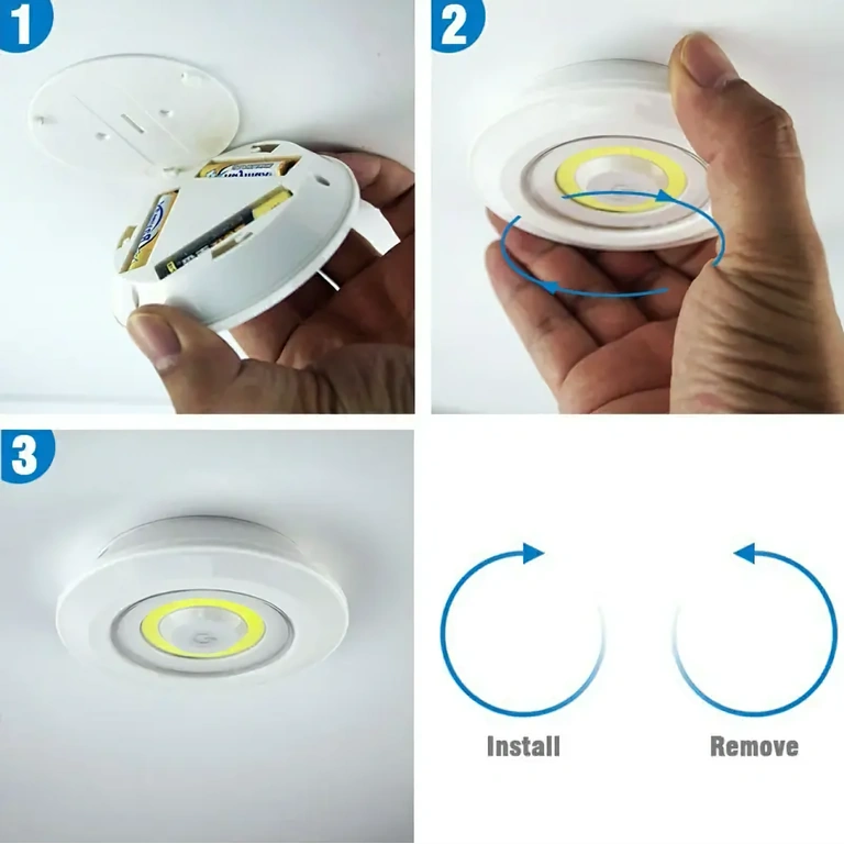 LED spots med inkluderet klæbebånd til væg eller møbel