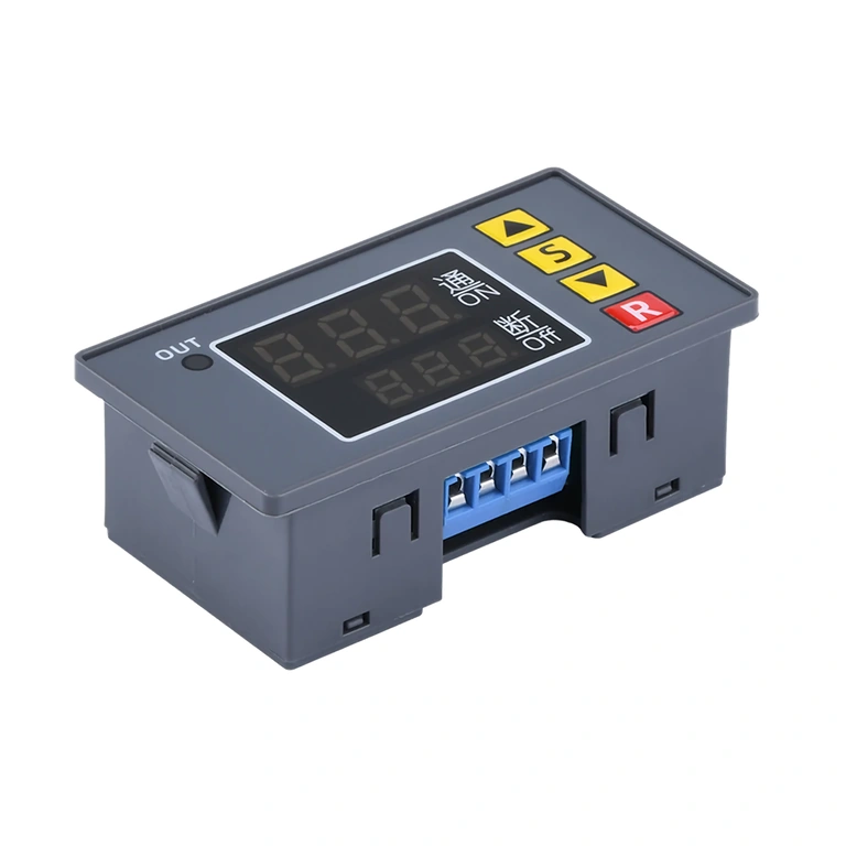 Knapperne "S", "▲", "▼" og "R" til indstilling af timerparametre