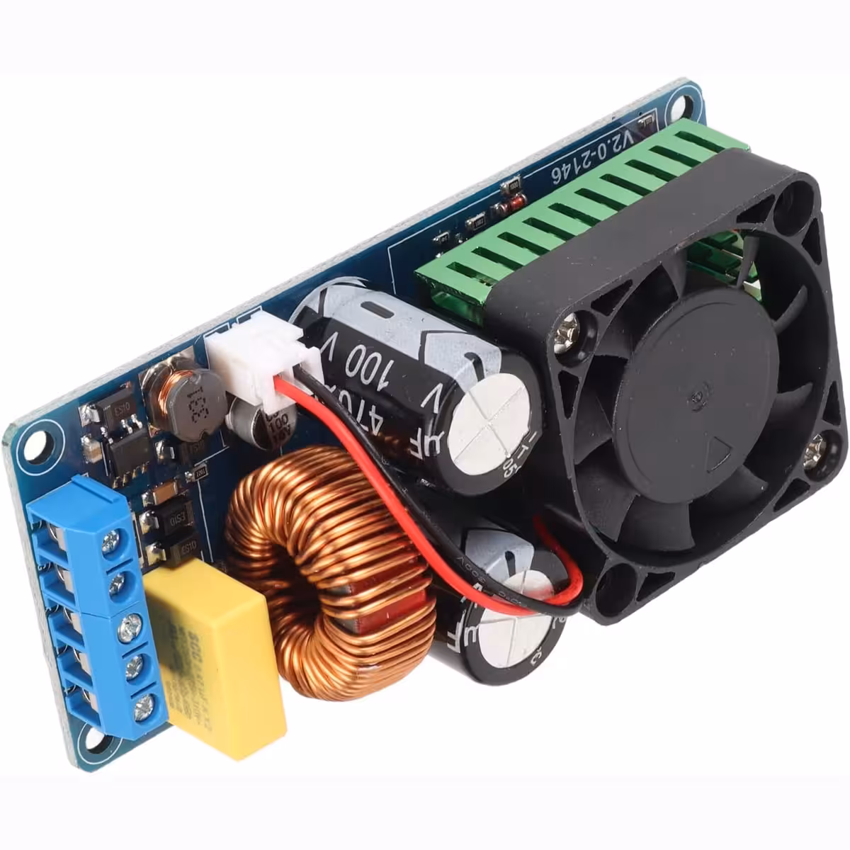 Detalje af printkort til mono-forstærker 500W IRS2092