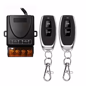 12V–60V 30A fjernbetjent relæ – 12V/24V switch med 2 RF 433MHz fjernbetjeninger