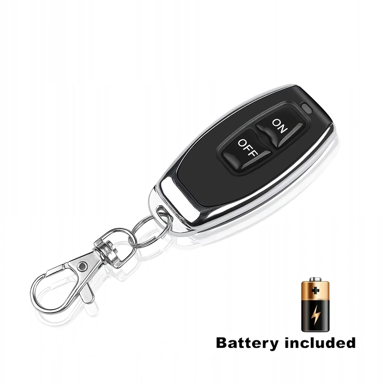 Pakken indeholder RF433 stikkontakt, fjernbetjening og manual