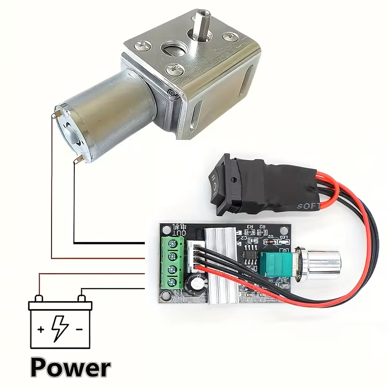 PWM controller tilslutning for DC motorer
