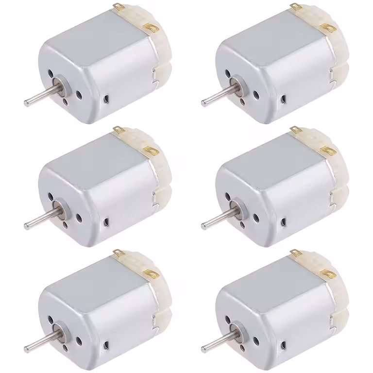 Sæt med 6 stk.: Mini DC motor 130 3V-6V til robotter, ventilatorer og DIY projekter