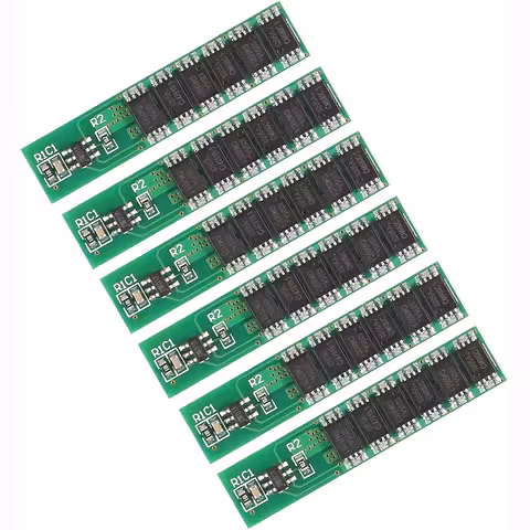 Sæt med 6 stk. – 1S 18650 3,7V 10A BMS modul med fuld beskyttelse