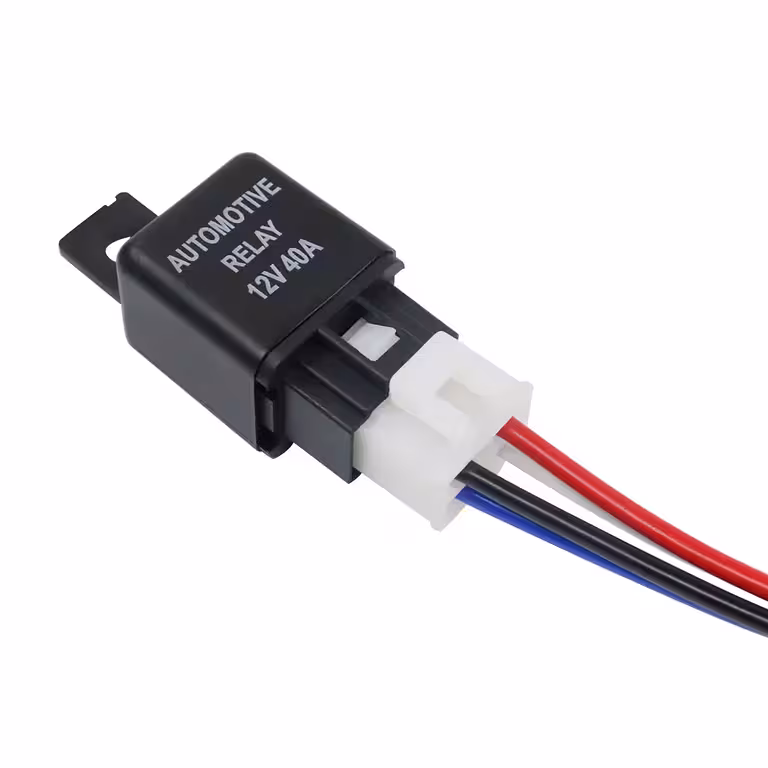 12V 4-pin bilrelæ 40A med sokkel – kompatibel med 12V elsystemer
